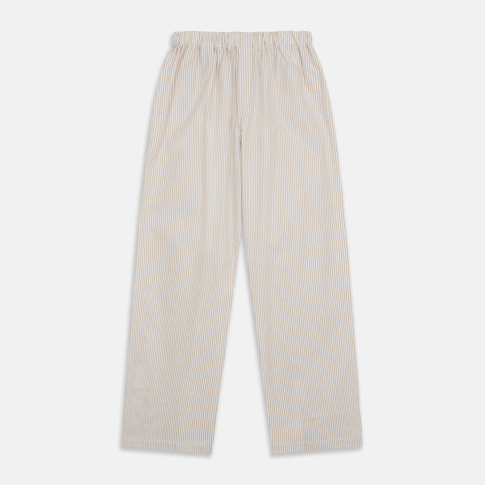 Sand Bengal Stripe Modern Fit Cotton Pyjama Set