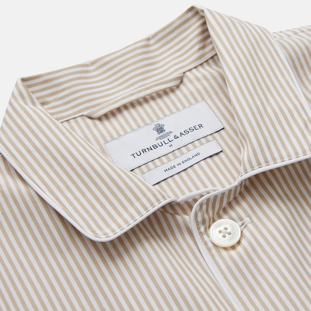 Sand Bengal Stripe Modern Fit Cotton Pyjama Set