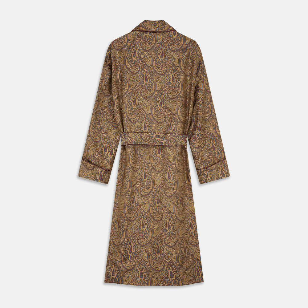 Gold Paisley Traditional Silk Jacquard Gown