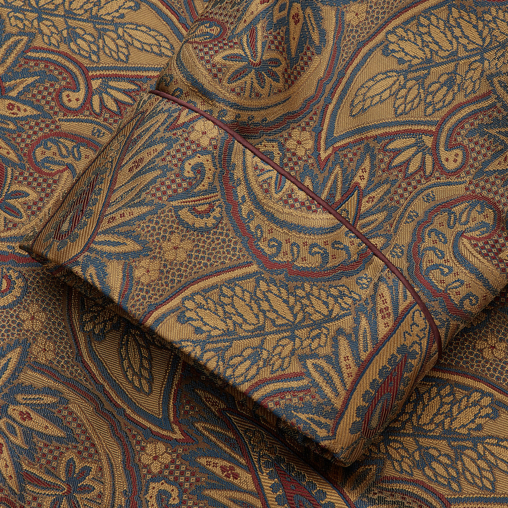 Gold Paisley Traditional Silk Jacquard Gown