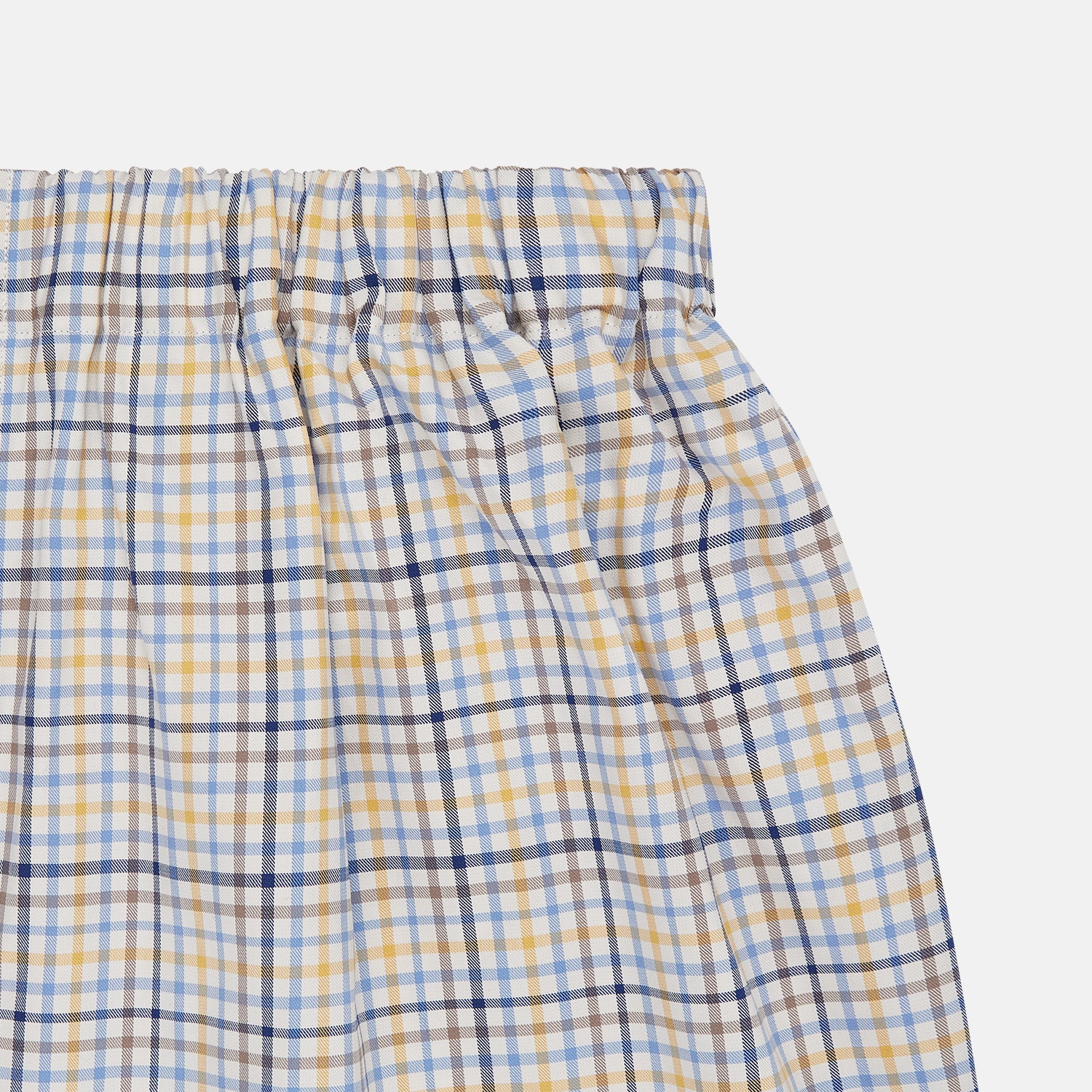 Yellow Multi Check Cotton Boxer Shorts
