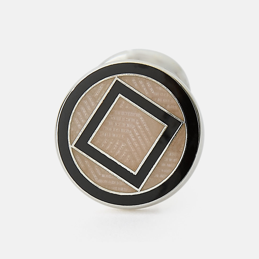 Pale Pink Sterling Silver Cufflinks