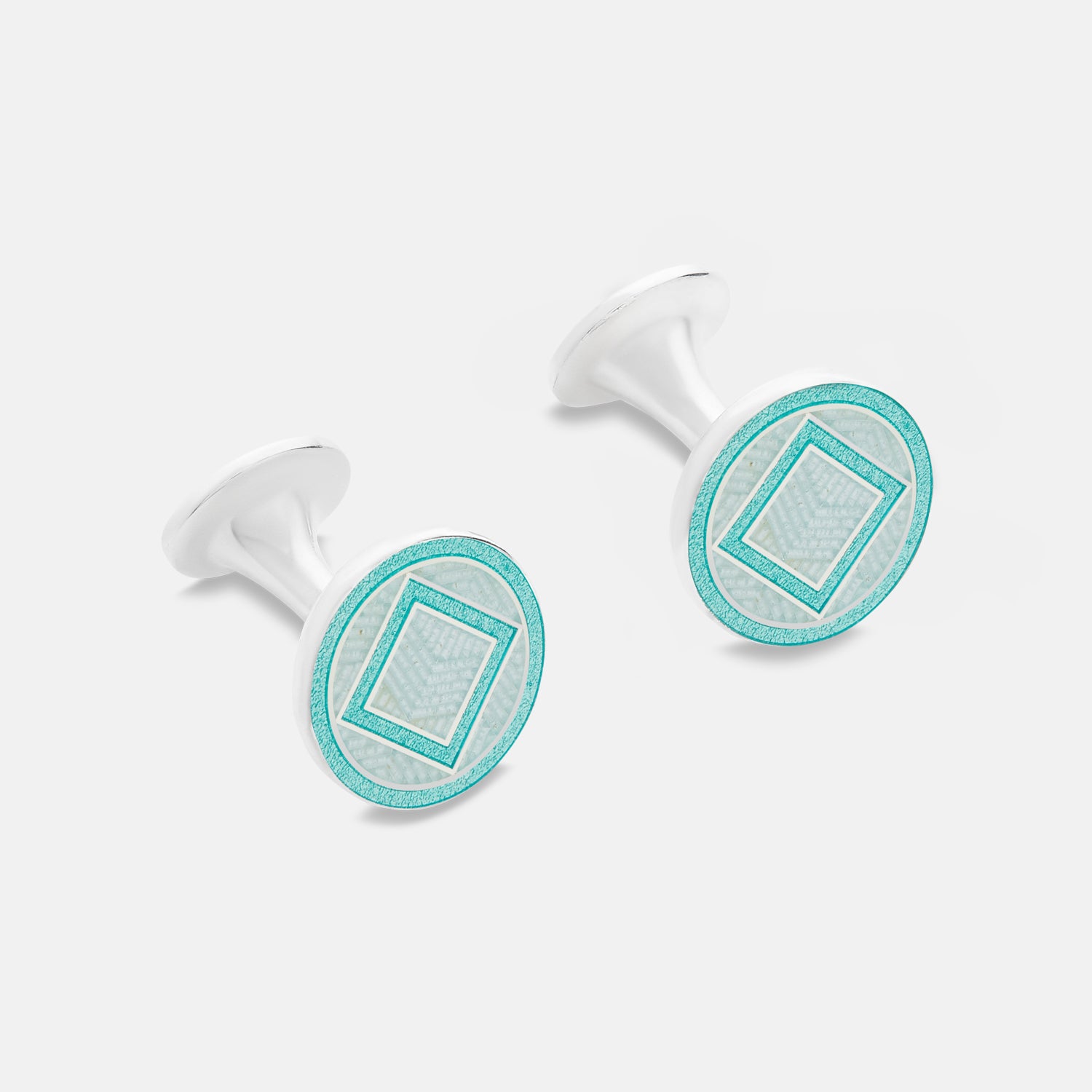 Light Green Sterling Silver Cufflinks