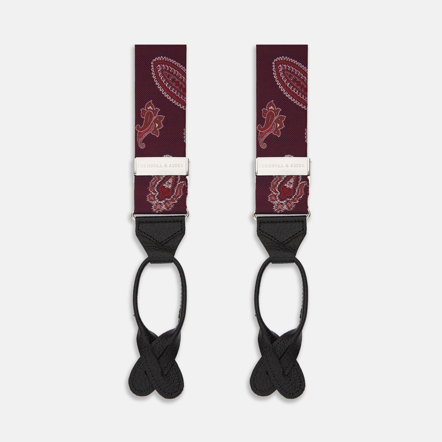 Red Paisley Adjustable Silk Braces
