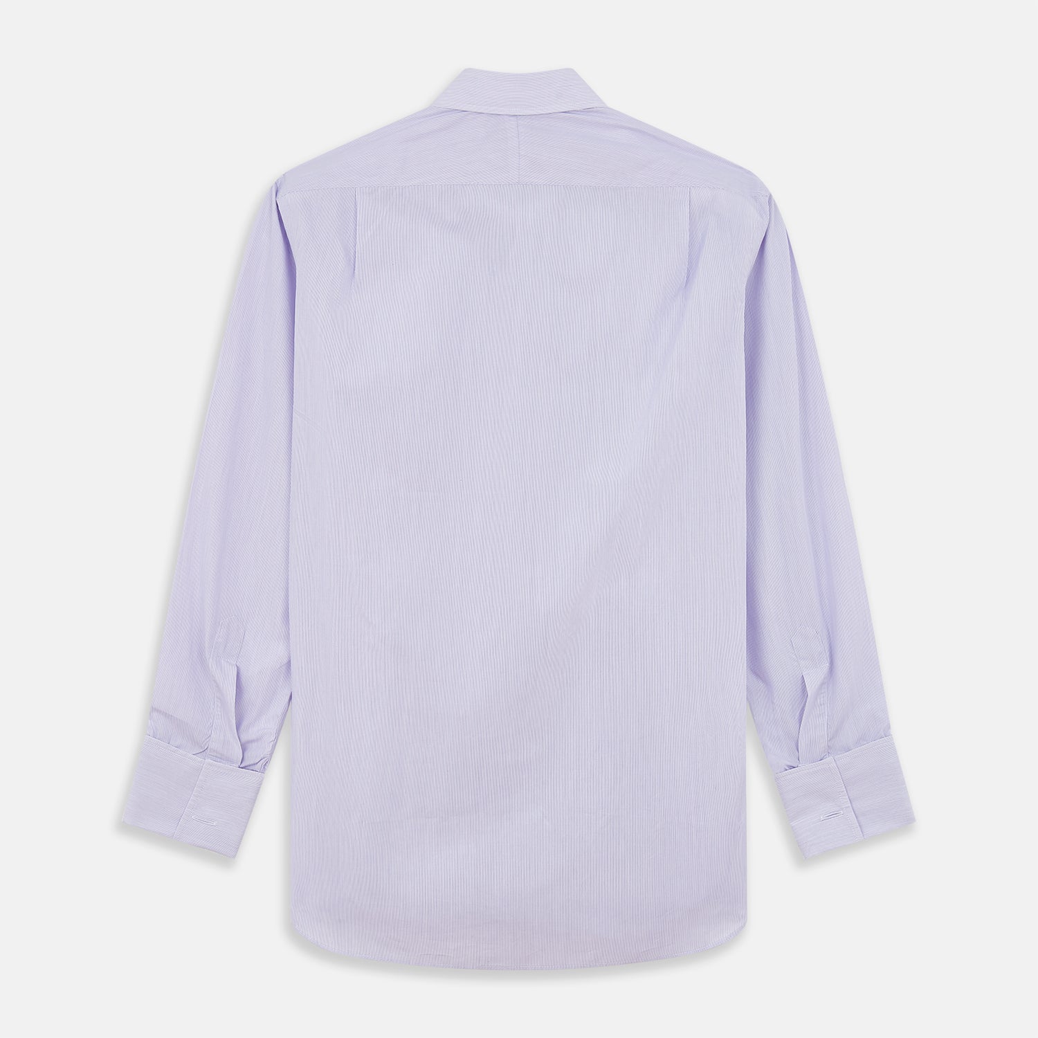 Purple Hairline Stripe Regular Fit Twill Shirt with T&A Collar and Double Cuffs