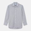 Blue, Orange & Navy Check Regular Fit Shirt with T&A Collar and 3 Button Cuffs