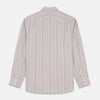 Burgundy Multi Stripe Tailored Fit Shirt with Kent Collar and 2 Button Cuffs