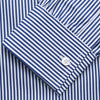Navy & White Stripe Weekend Fit Shirt with Derby Collar and 1 Button Cuffs
