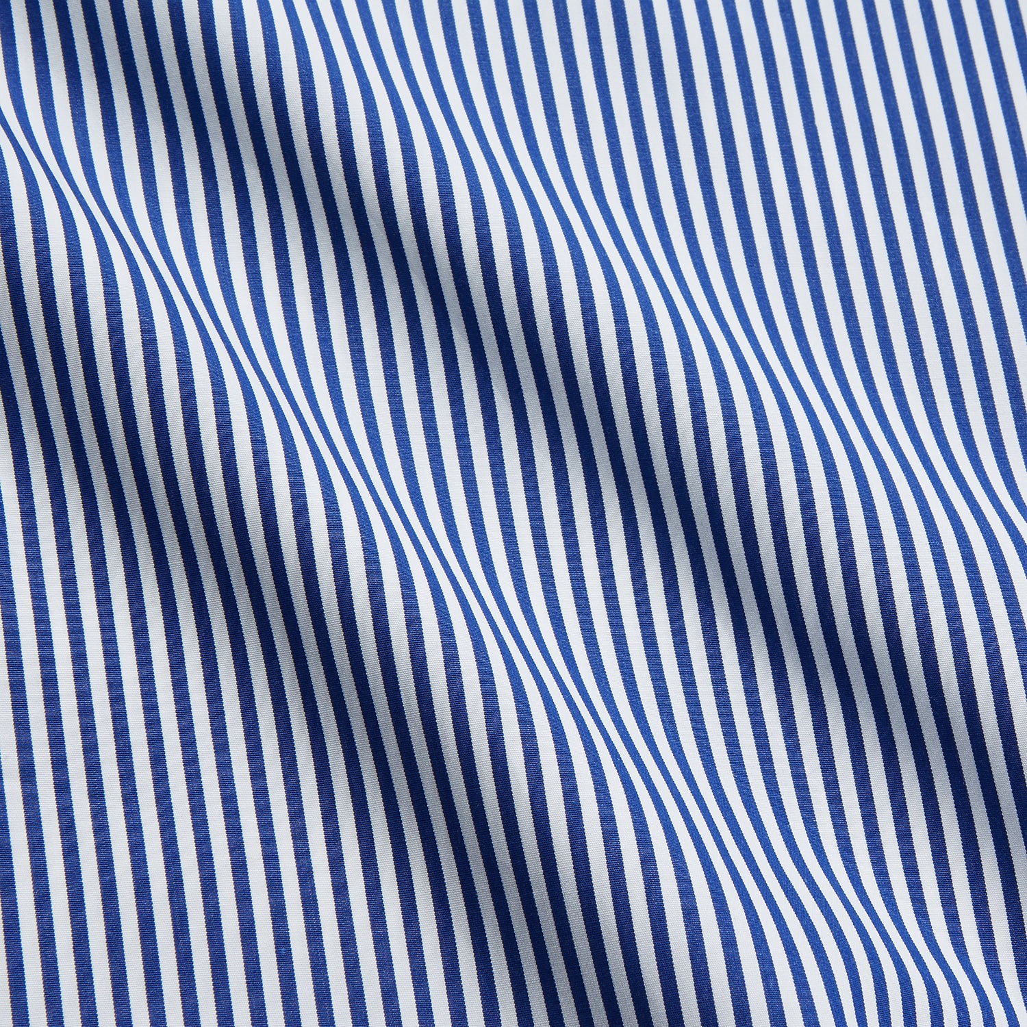 Navy & White Stripe Weekend Fit Shirt with Derby Collar and 1 Button Cuffs