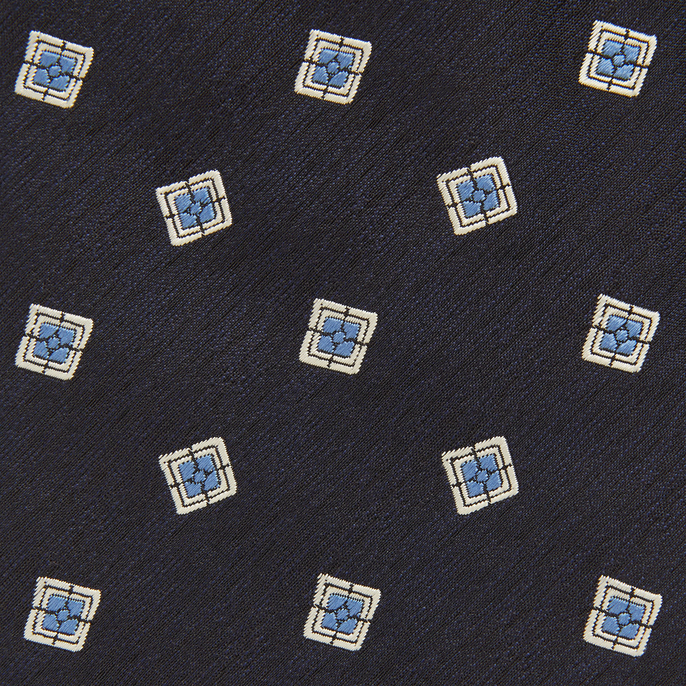 Navy Multi Geo Silk Tie