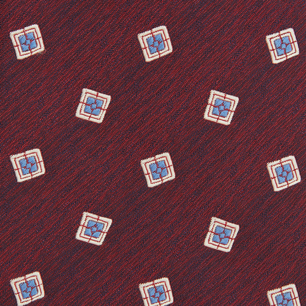 Burgundy Multi Geo Silk Tie