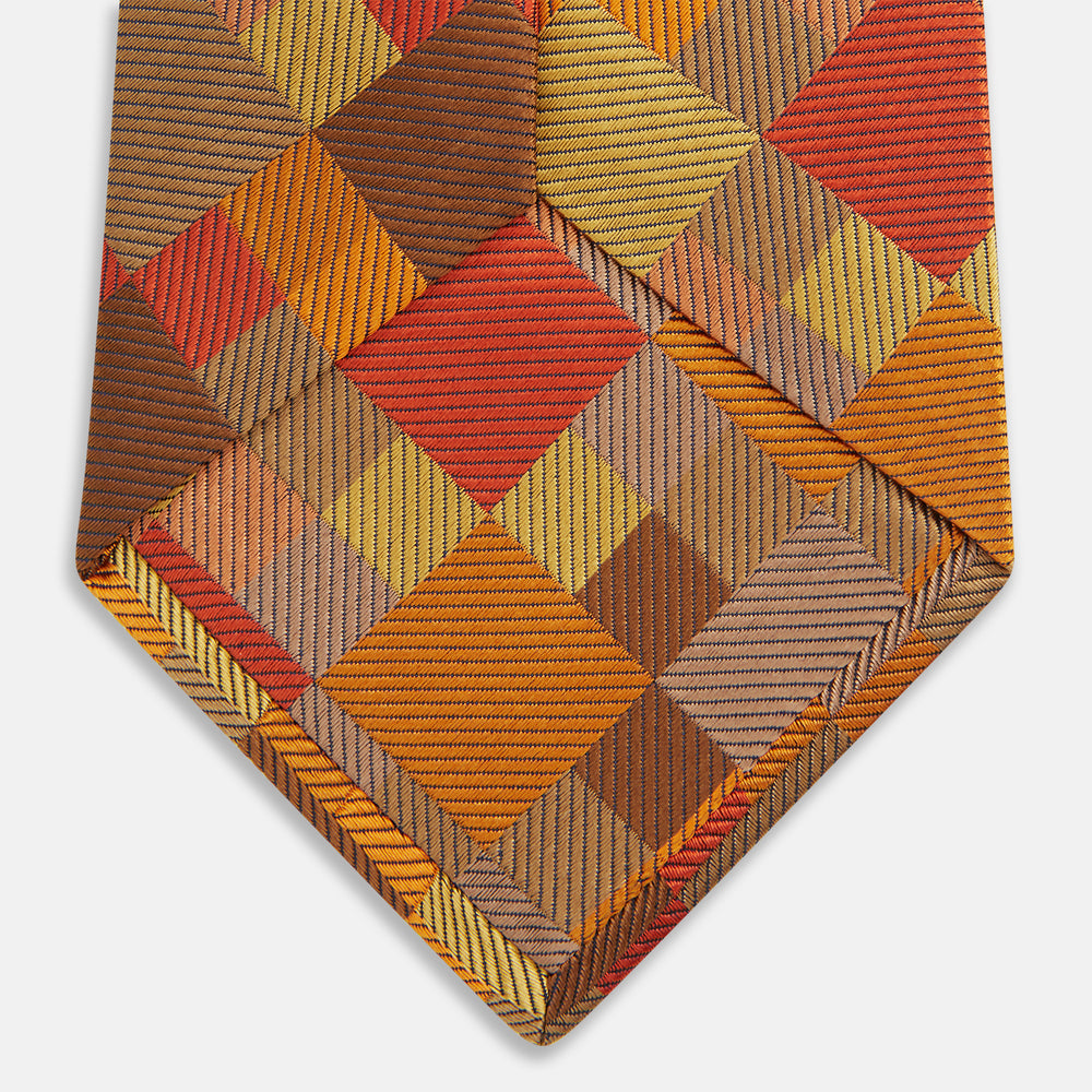 Orange Multi Pixel Silk Tie