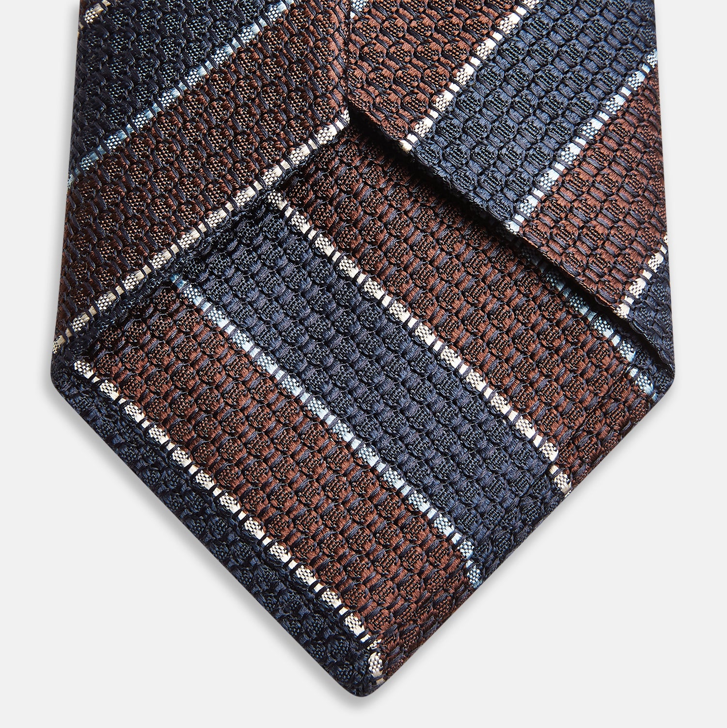 Burgundy & Navy Multi Stripe Silk Tie