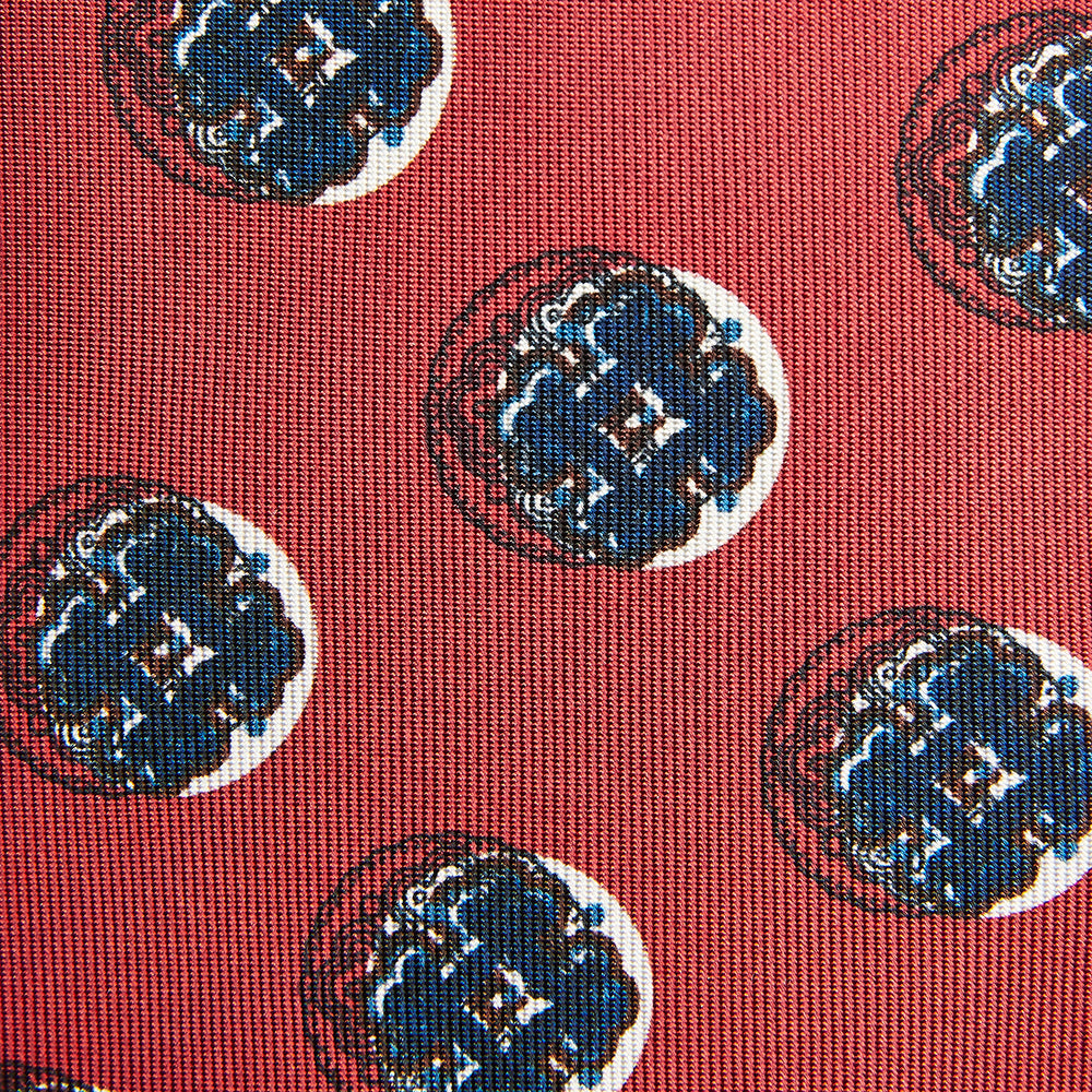 Red Shadow Spot Printed Silk Tie