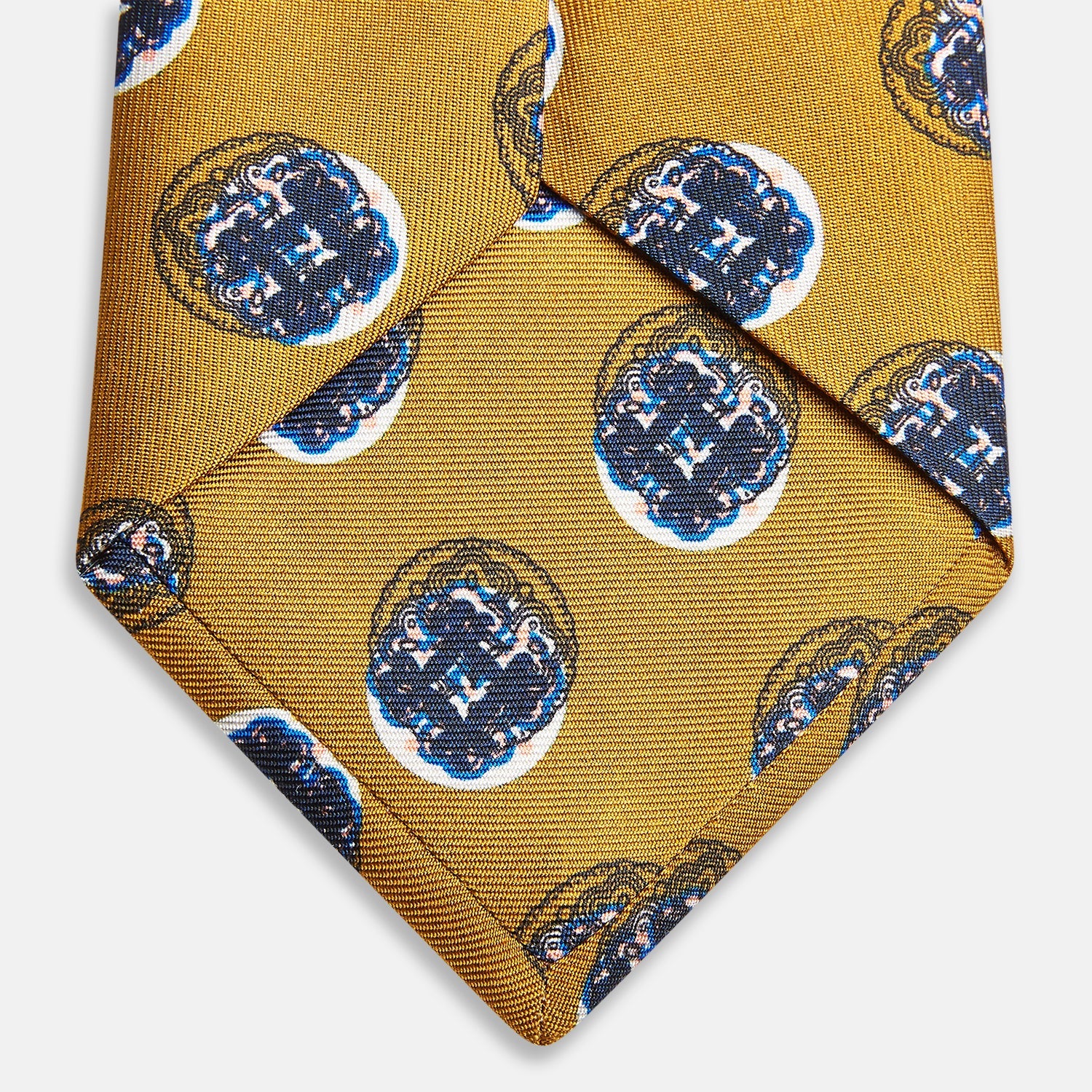 Gold Shadow Spot Printed Silk Tie
