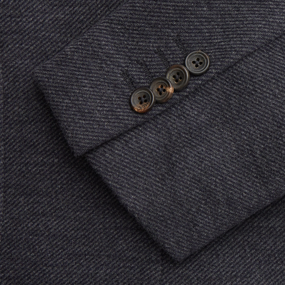Navy Cashmere Blend Henley Blazer