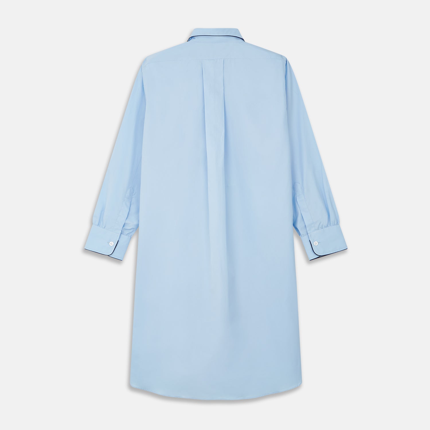 Light Blue Piped Cotton Nightshirt