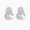 Monogrammed Blue Sterling Silver Mother-of-Pearl Button Cufflinks