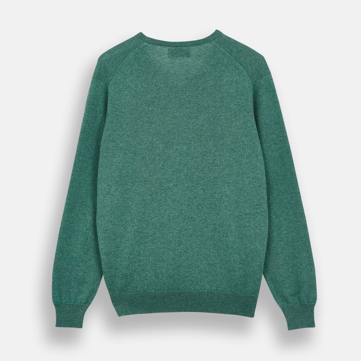 Green Cashmere V-Neck Jumper