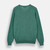 Green Cashmere V-Neck Jumper