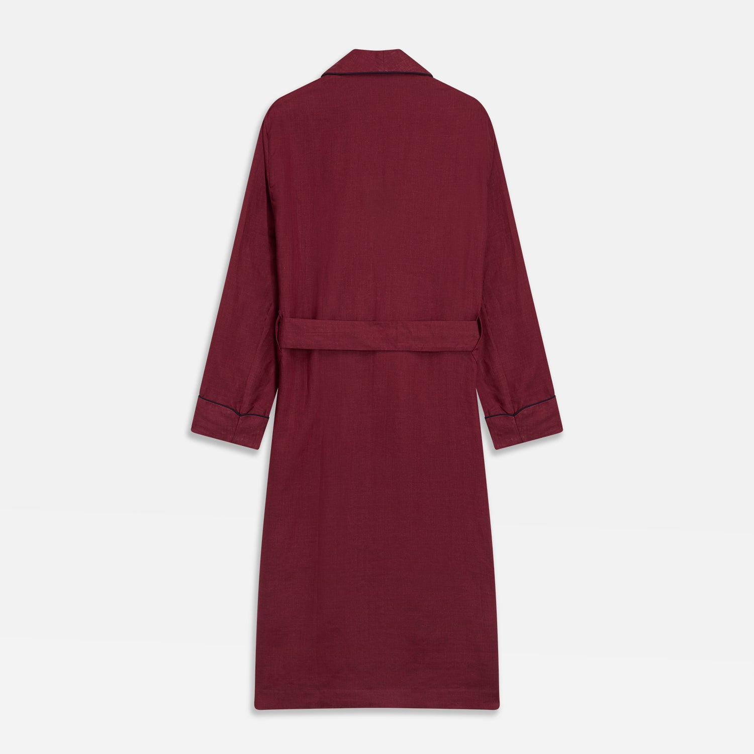 Burgundy Linen Piped Gown