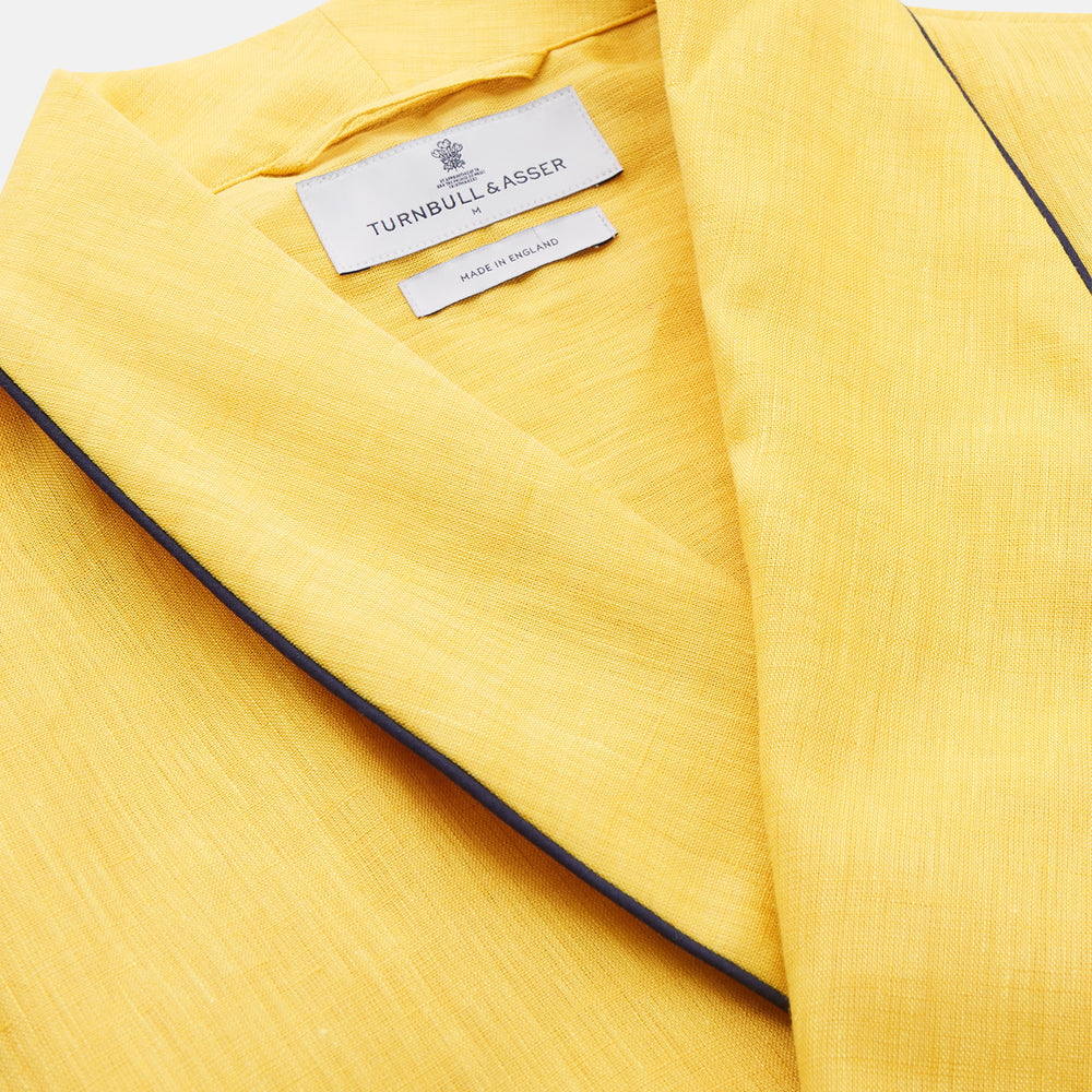 Ochre Linen Piped Gown