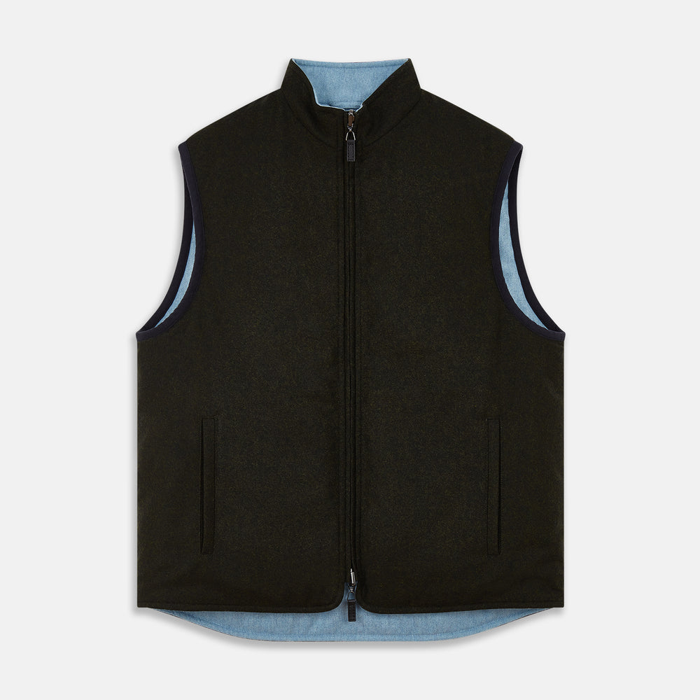 Dark Green Anderson Reversible Gilet
