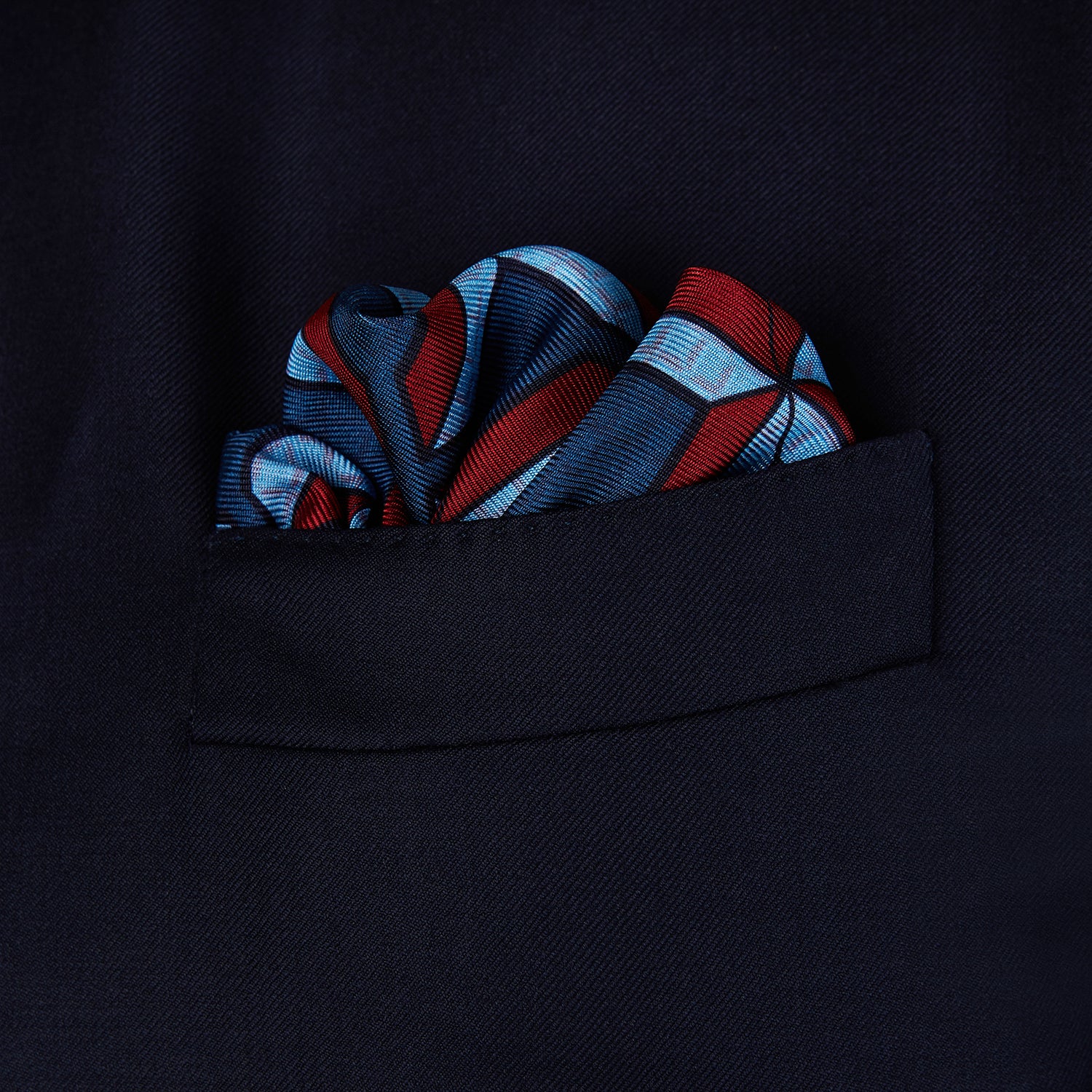 Red Multi Crosses Double-Faced Silk Pocket Square