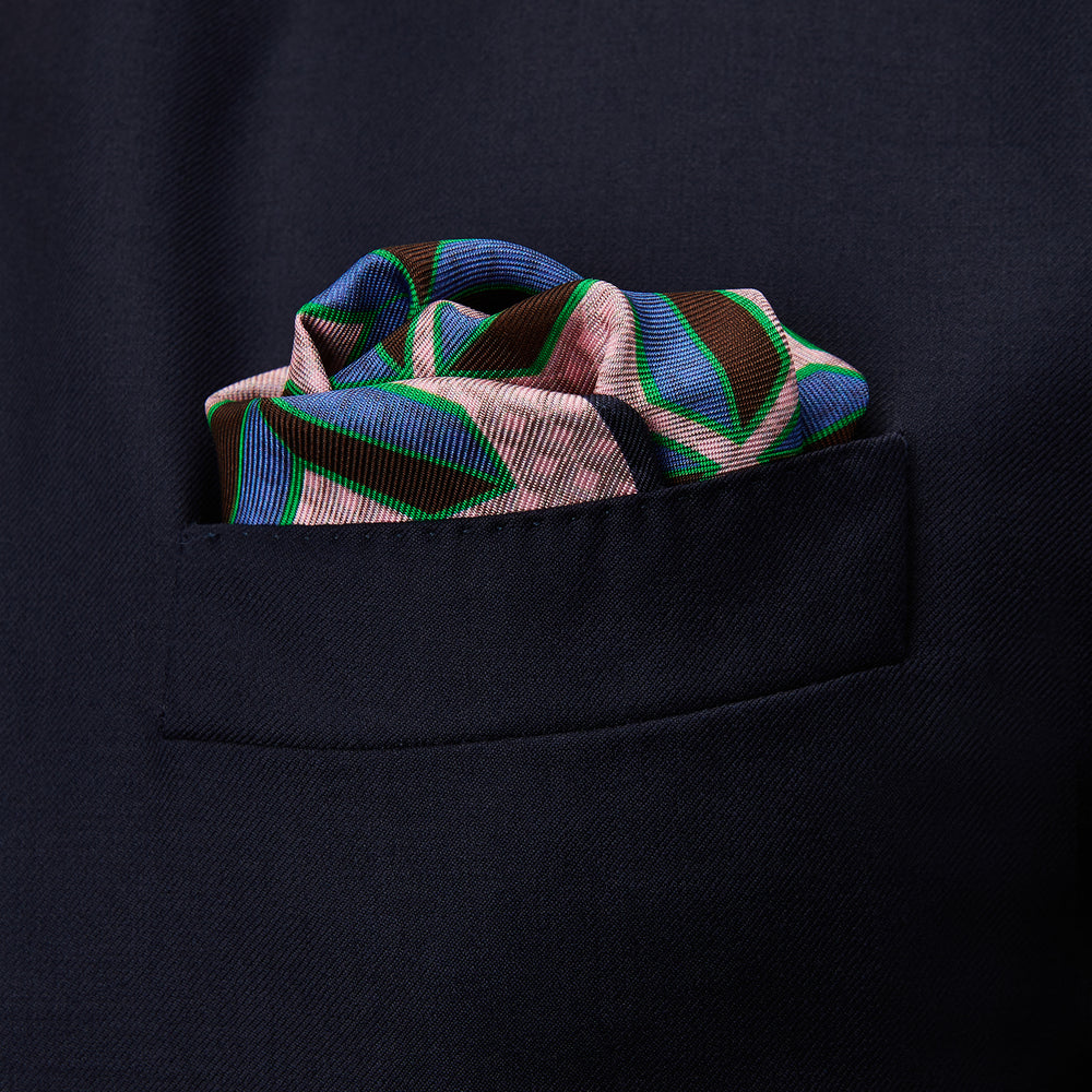 Pink Multi Crosses Double-Faced Silk Pocket Square
