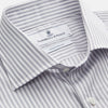 Grey Multi Stripe Tailored Fit Twill Shirt with Kent Collar and 2 Button Cuffs