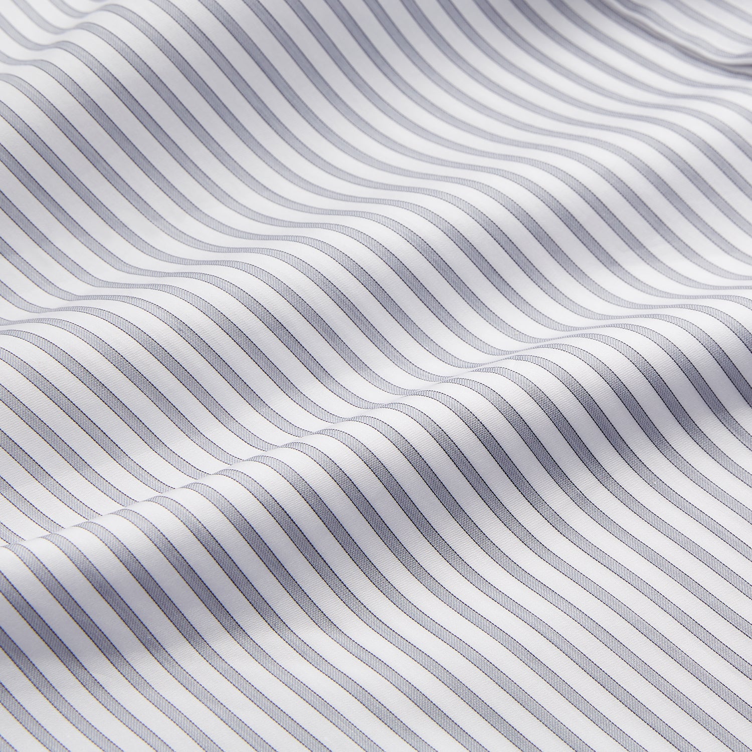 Grey Multi Stripe Tailored Fit Twill Shirt with Kent Collar and 2 Button Cuffs