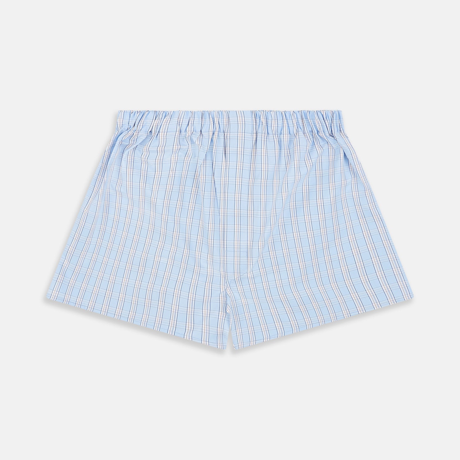 Pale Blue Multi Check Cotton Godfrey Boxer Shorts