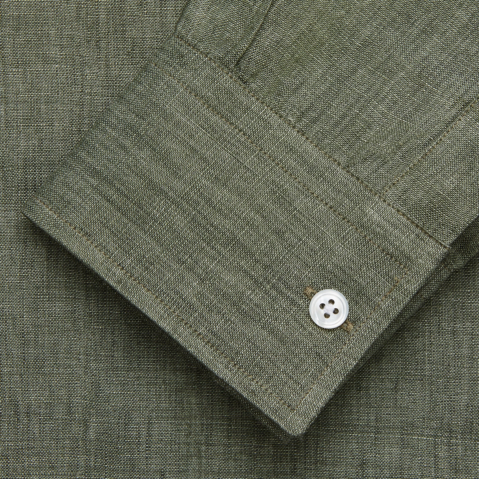 Sage Green Linen Weekend Fit Finch Shirt