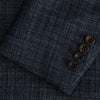 Navy Check Wool and Cashmere Blend Double Breasted Bertie Blazer