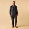 Navy Tailored Pinstriped Drawstring Trousers