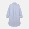 Blue Fine Bengal Stripe Piped Cotton Nightshirt