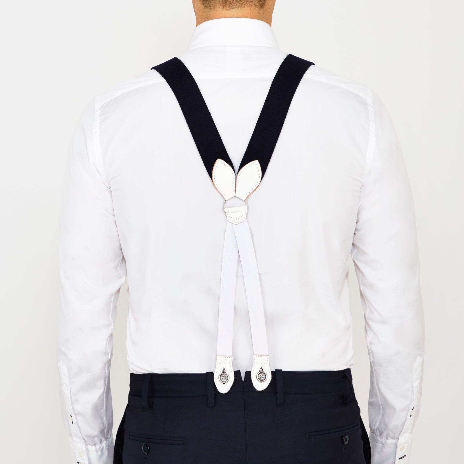Navy Adjustable Felt Braces