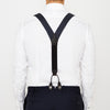 Navy & White Small Spot Adjustable Silk Braces