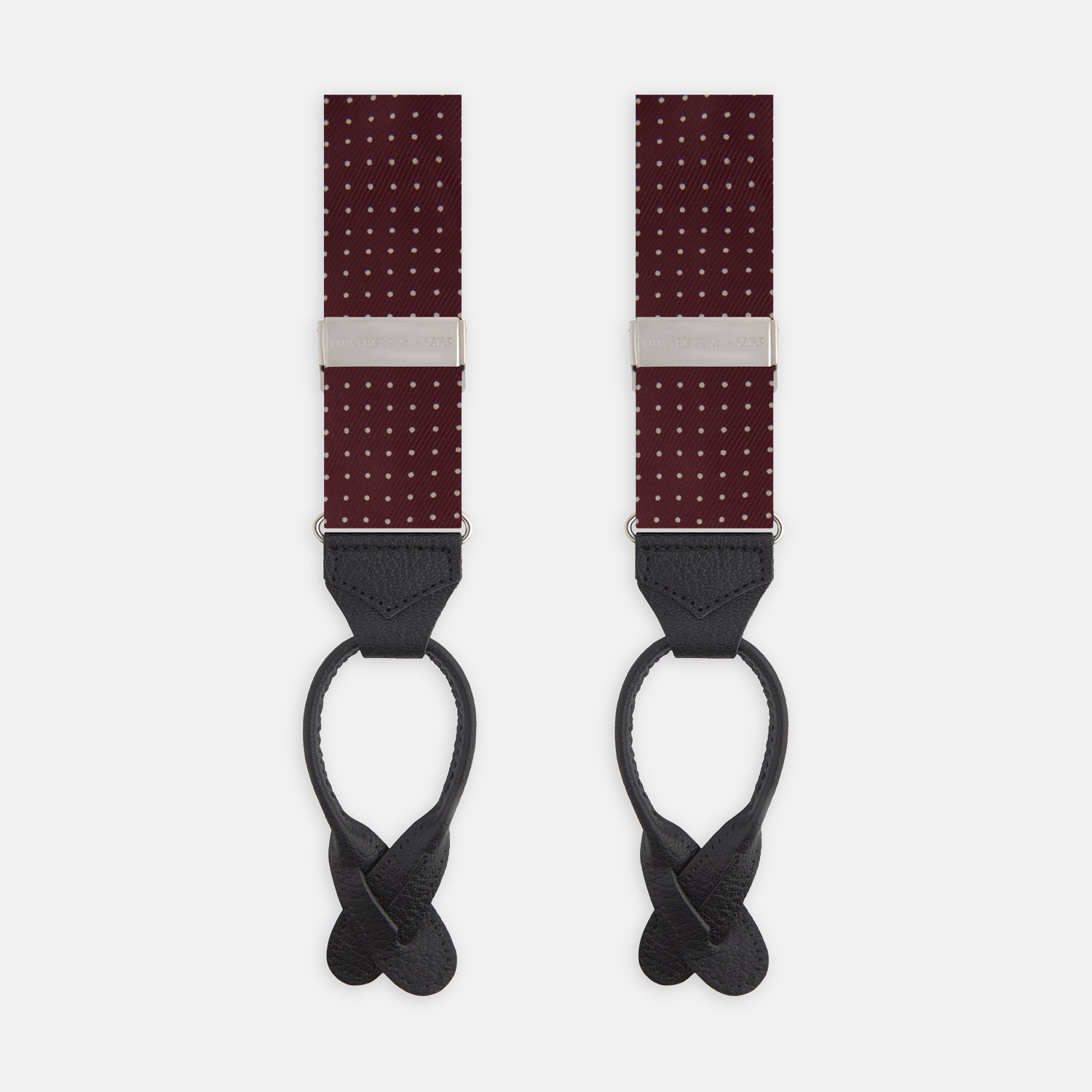 Burgundy Small Spot Adjustable Silk Braces