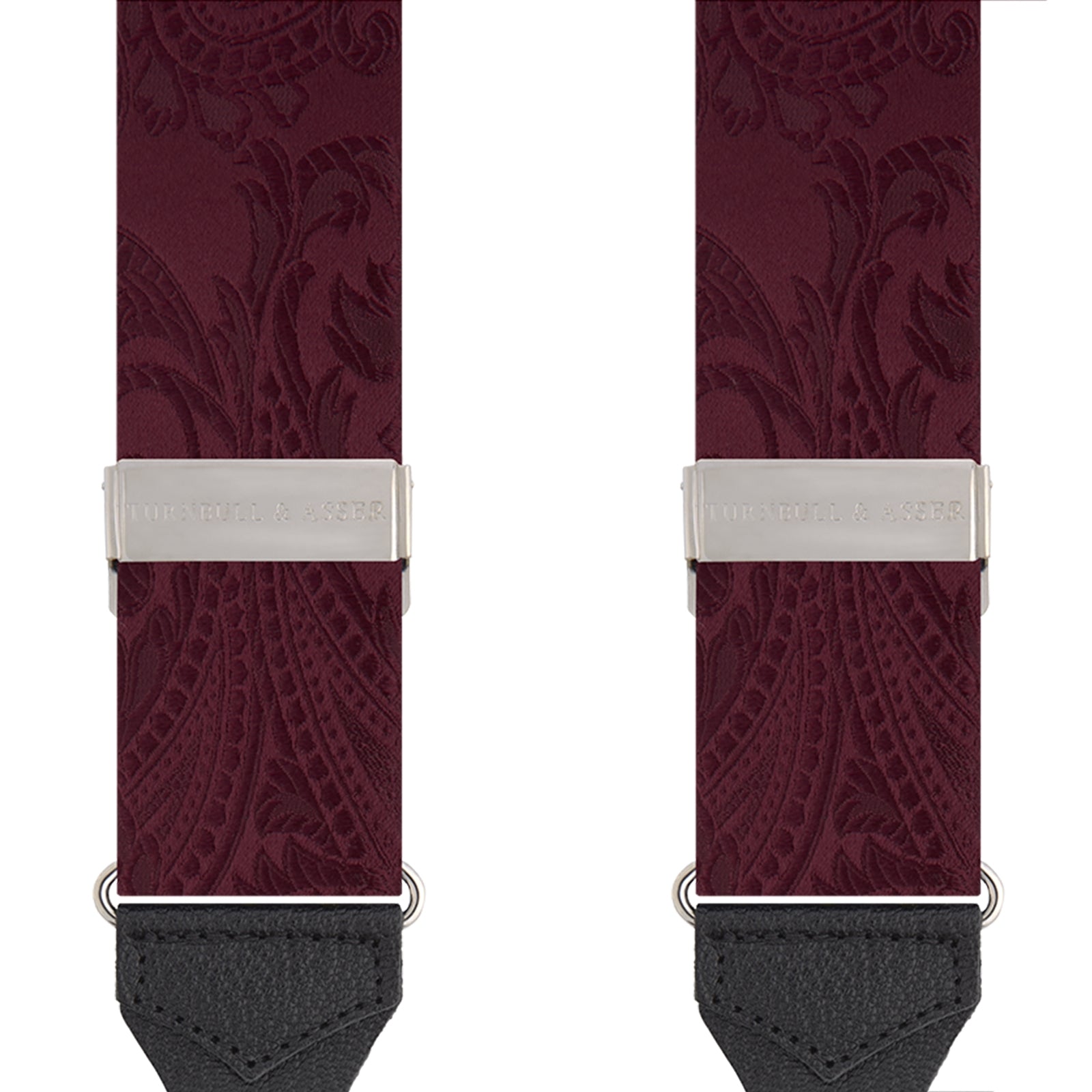 Burgundy Paisley Adjustable Silk Braces