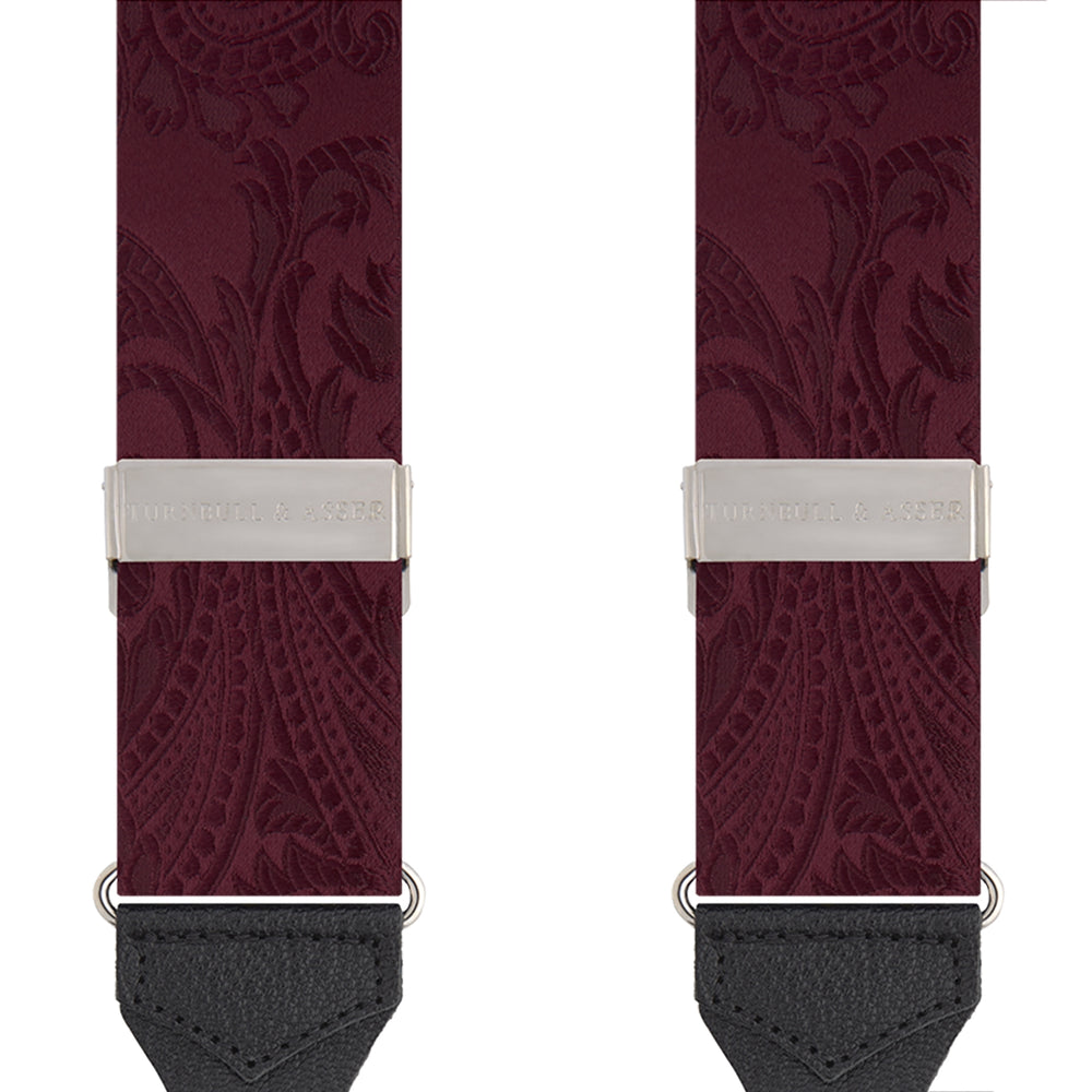 Burgundy Paisley Adjustable Silk Braces