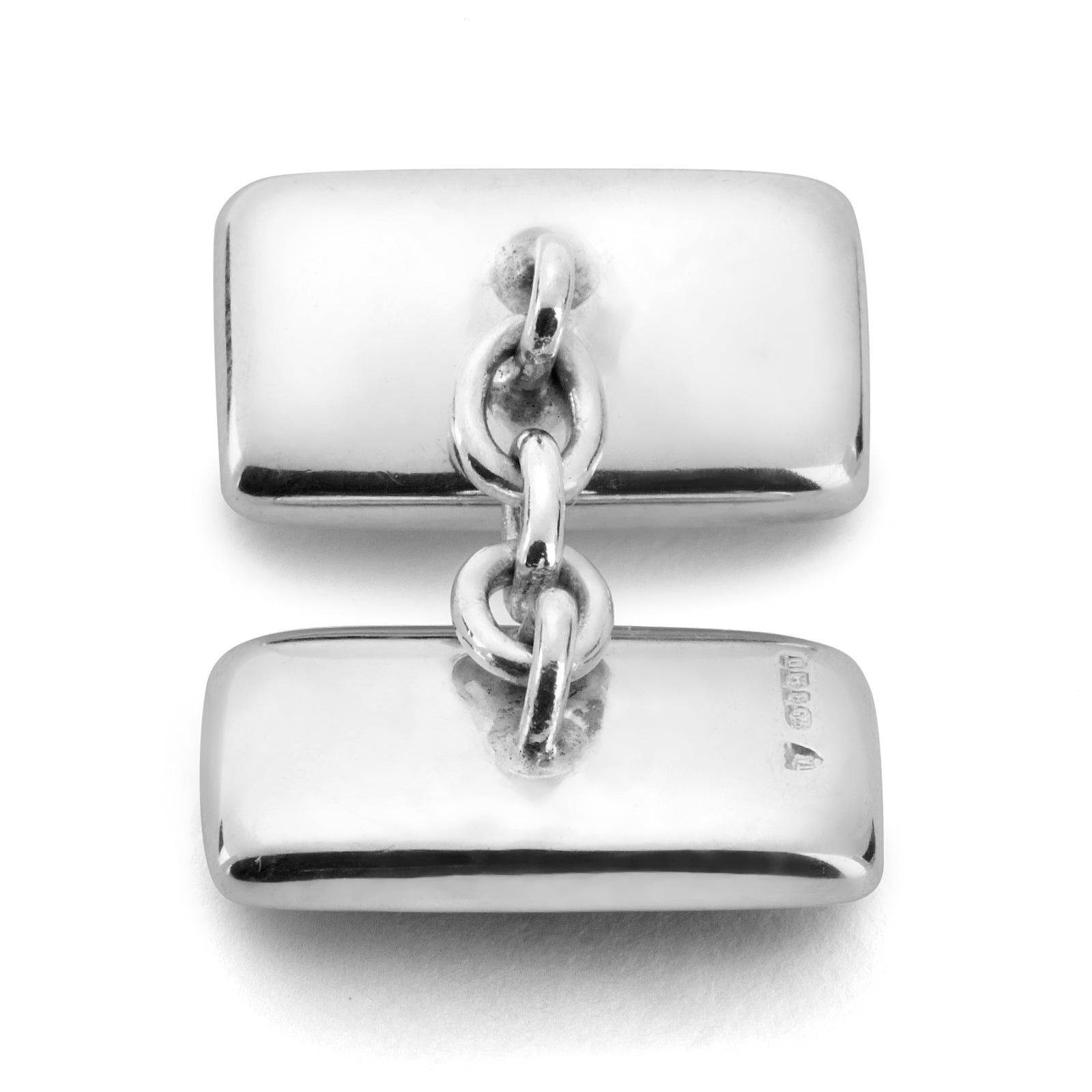 Reversible Monochrome Sterling Silver Rectangular Cufflinks