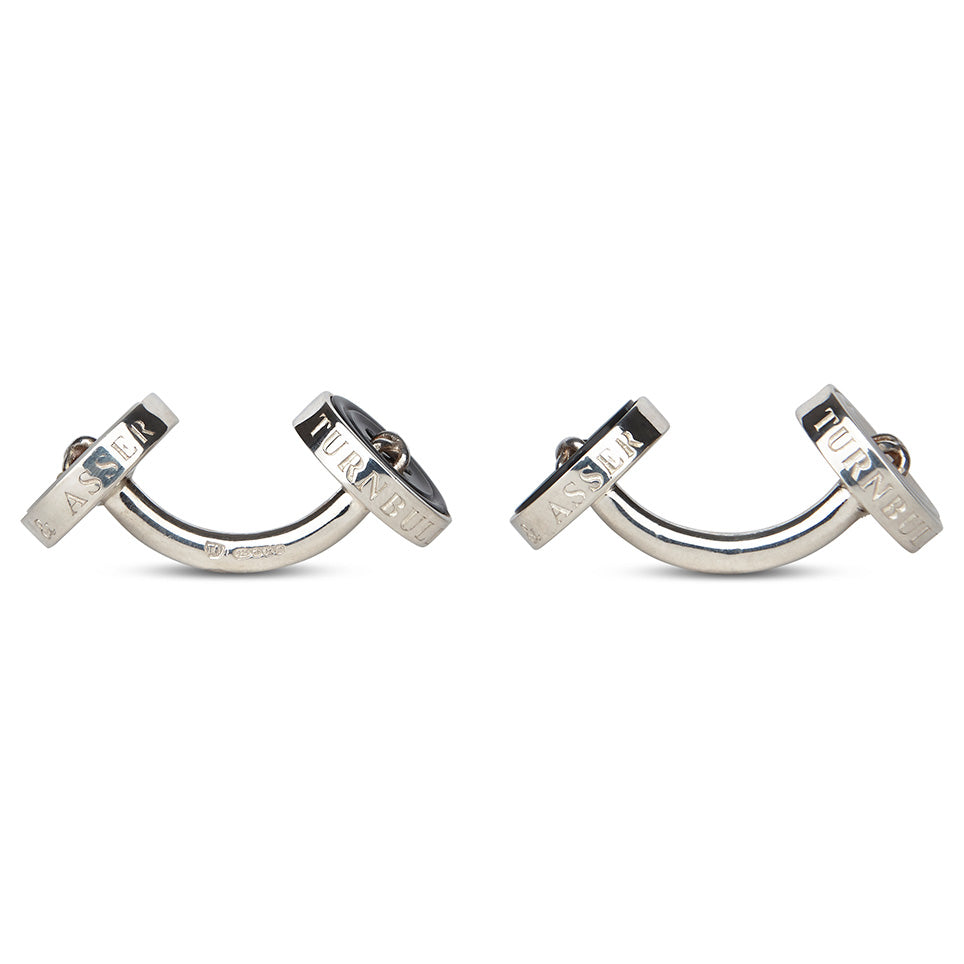 Reversible Sterling Silver Mother-of-Pearl Button Cufflinks