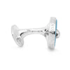 Monogrammed Blue Sterling Silver Mother-of-Pearl Button Cufflinks