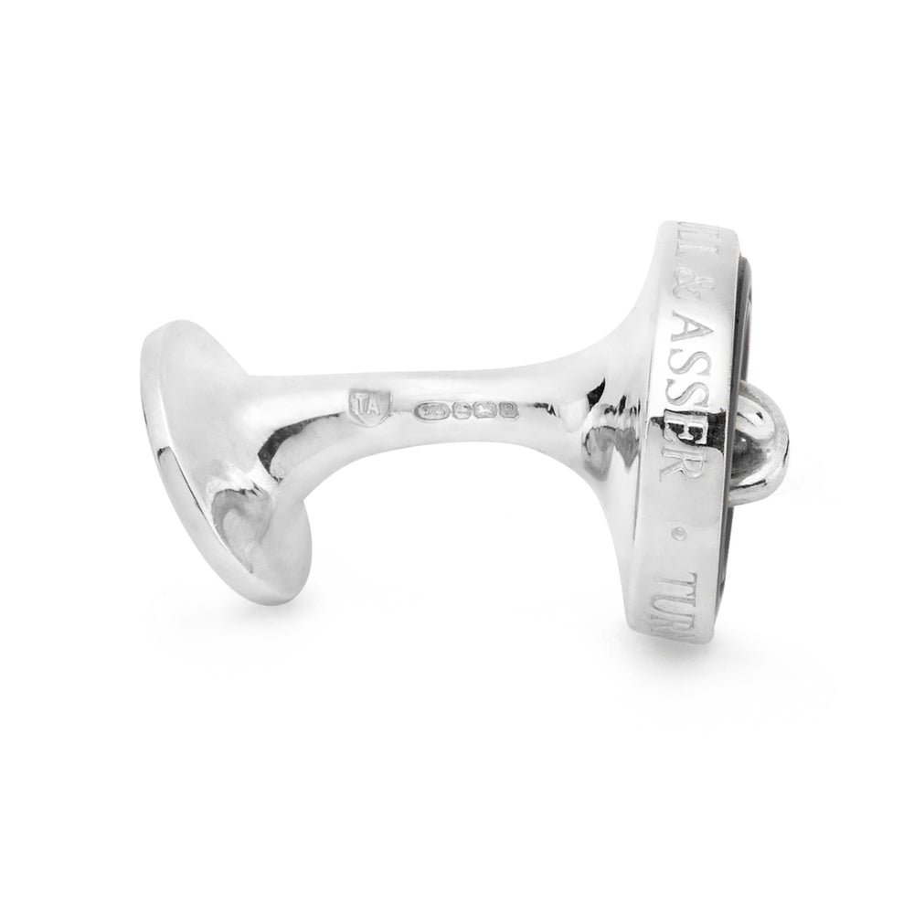 Smoke Sterling Silver Mother-of-Pearl Button Cufflinks