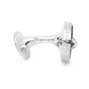 Monogrammed Smoke Sterling Silver Mother-of-Pearl Button Cufflinks