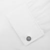 Monogrammed Smoke Sterling Silver Mother-of-Pearl Button Cufflinks