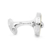 White Sterling Silver Mother-of-Pearl Button Cufflinks