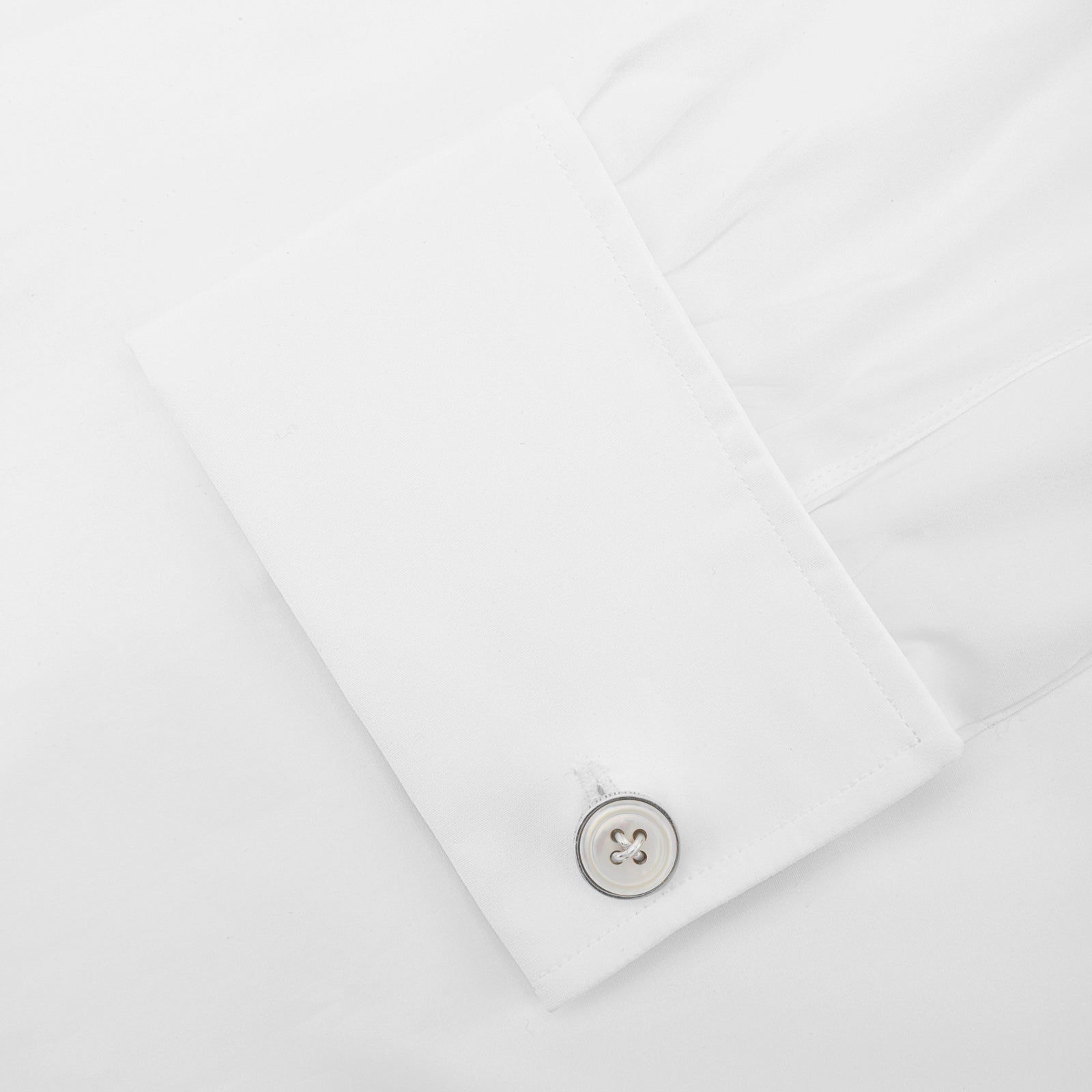 White Sterling Silver Mother-of-Pearl Button Cufflinks