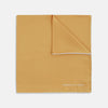 Gold and White Piped Silk Pocket Square